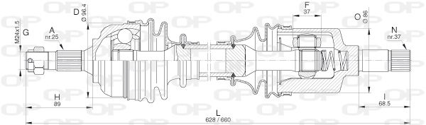 OPEN PARTS Приводной вал DRS6315.00